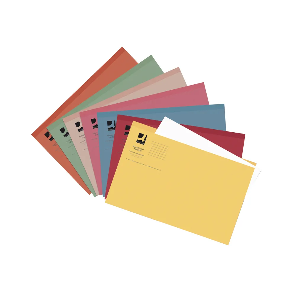 Square Folder Packing Square Cut Folder Lightweight 180gsm Foolscap Assorted (Pack Of 100 ...